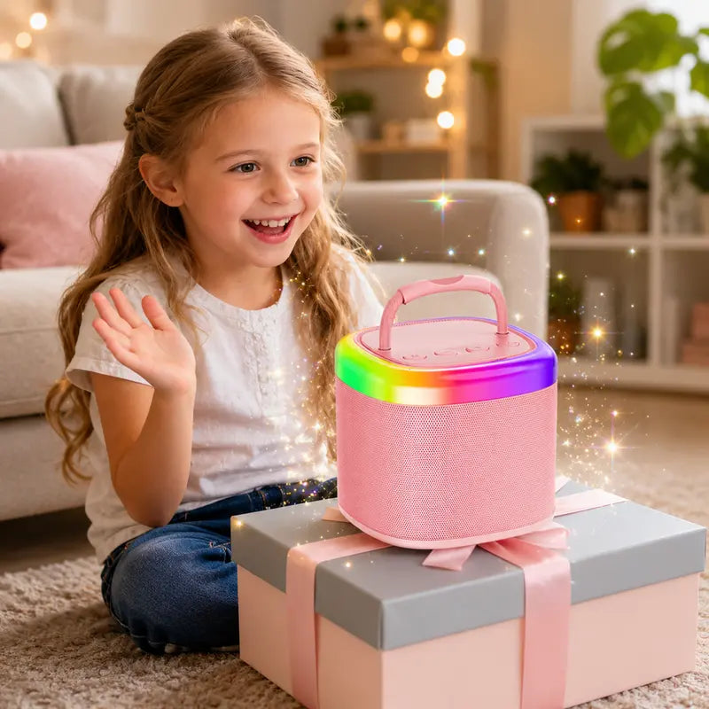 [100% Original] JYX D17 Mini Karaoke Machine Bluetooth Speaker with Wireless Microphones, Powerful Bass & RGB Lights | Portable KTV System for Summer Outdoor Parties, Family Fun & Gifts for Men and Women Mothersdaygift Summerwins Dealsforyoudays Tiktoksho