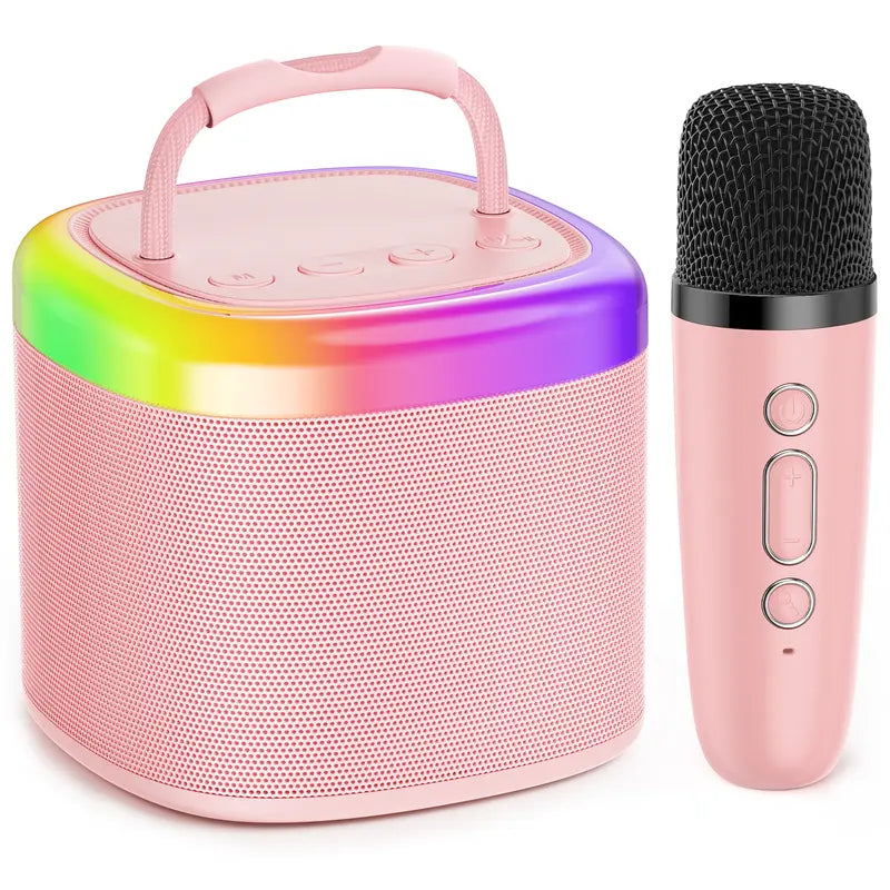 [100% Original] JYX D17 Mini Karaoke Machine Bluetooth Speaker with Wireless Microphones, Powerful Bass & RGB Lights | Portable KTV System for Summer Outdoor Parties, Family Fun & Gifts for Men and Women Mothersdaygift Summerwins Dealsforyoudays Tiktoksho