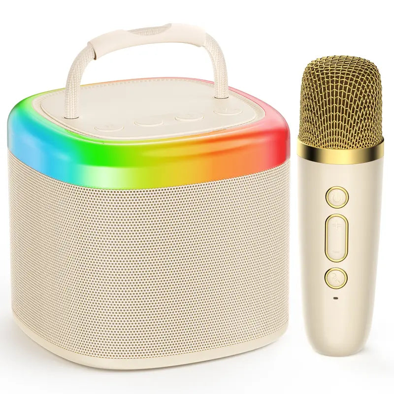 [100% Original] JYX D17 Mini Karaoke Machine Bluetooth Speaker with Wireless Microphones, Powerful Bass & RGB Lights | Portable KTV System for Summer Outdoor Parties, Family Fun & Gifts for Men and Women Mothersdaygift Summerwins Dealsforyoudays Tiktoksho