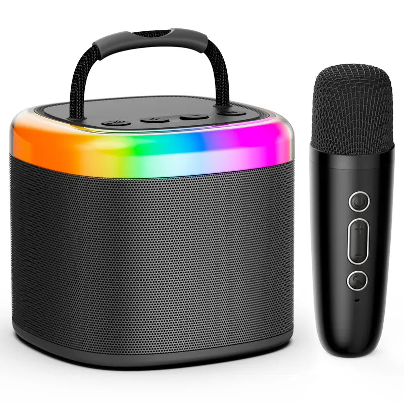 [100% Original] JYX D17 Mini Karaoke Machine Bluetooth Speaker with Wireless Microphones, Powerful Bass & RGB Lights | Portable KTV System for Summer Outdoor Parties, Family Fun & Gifts for Men and Women Mothersdaygift Summerwins Dealsforyoudays Tiktoksho